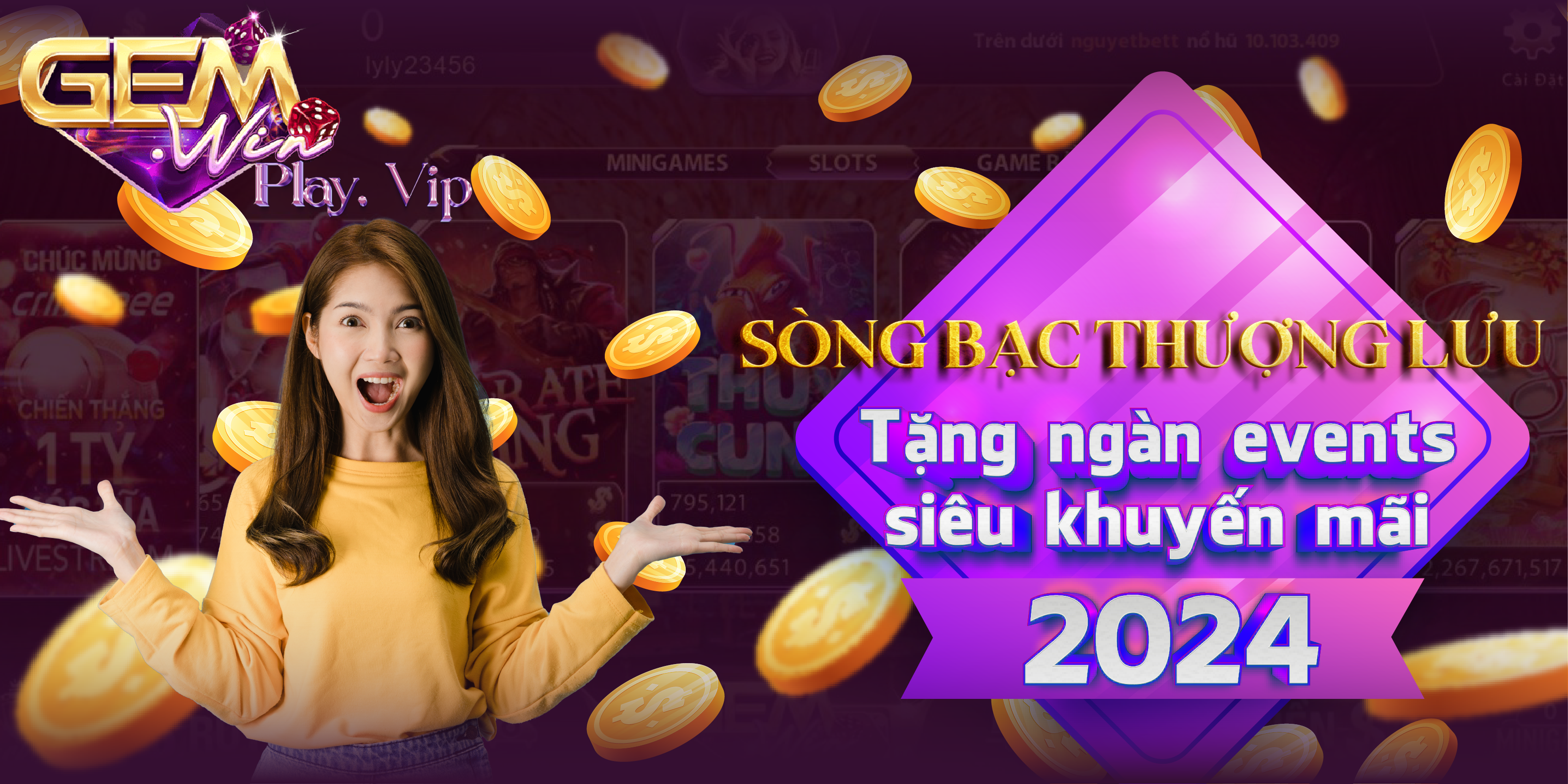 Gemwin Sòng bạc thượng lưu - tặng ngàn events siêu khuyến mãi 2024